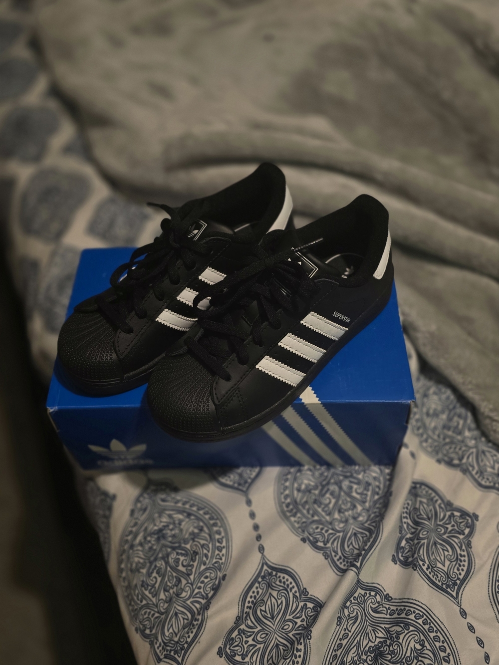 Adidas Black & White Superstar Sneakers